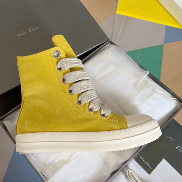 4._4_3c16b609-3695-4cc8-9434-780e86b49033 Rick Owens Yellow High-Top Sneakers