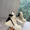 Rick Owens Geobasket Sneakers - Cream and Black