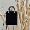 FI Mini Sunshine Shopper Black Bag For Woman 18cm/7in