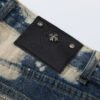 CHROME HEARTS TIE DYE WHITE ORANGE CROSS PATCH JEANS