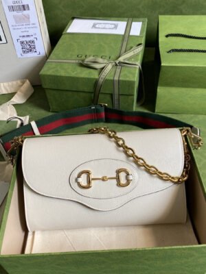gg Horsebit 1955 Small Bag White For Women 10.2in/26cm gg ?677286 18YSX 9068