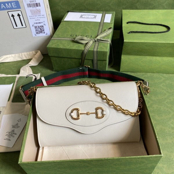 gg Horsebit 1955 Small Bag White For Women 10.2in/26cm gg ?677286 18YSX 9068