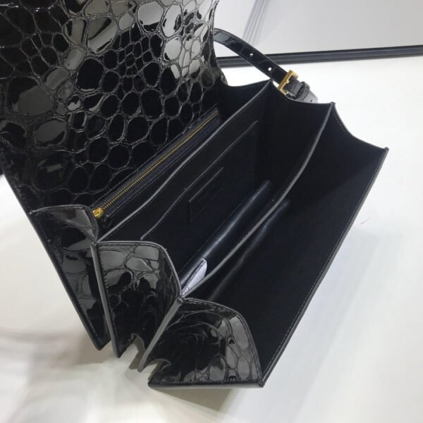 429e7c74 YSSL Cassandra Small Crossbody Bag With Stone Print Black For Women 7.4in/19cm YSL