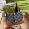 gg Jackie 1961 Mini Shoulder Bag Blue And Ivory gg Jacquard Denim For Women 7.5in/19cm gg ?637092 2KQgg 8375