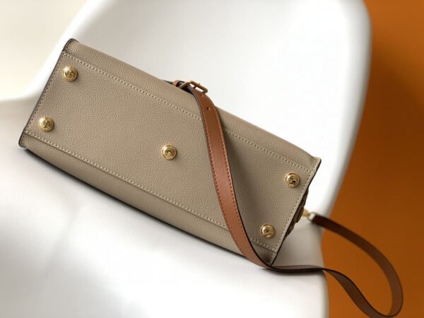 4367d1d6-1 LV On My Side MM Tote Bag Monogram Tufting On Nappa Softy For Women, Shoulder Bags 12in/31cm Galet Grey LV M53825