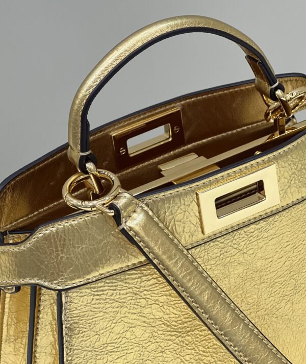 FI Peekaboo Medium Gold Bag For Woman 33cm/13in