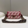 FI Baguette Red raffia back with crocheted FF Bag For Woman 15cm/6in