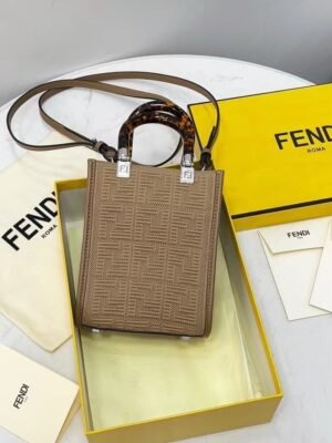 FI Mini Sunshine Shopper Beige For Women, Handbags, Shoulder And CrossBody Bags 7.1in/18cm FF 8BS051
