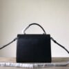 YSSL Cassandra Medium Top Handle Bag In Grain De Poudre Embossed Black For Women 9.6in/25cm 623931BOW0W1000
