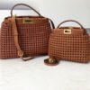 FI Peekaboo Mini Brown Braided Bag For Woman 18cm/7in