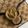 gg Ladies gg Canvas Marmont Mini Top Handle Bag Beige/Ebony Diagonal Matelass¨¦ Original gg Canvas 8.3in/21cm gg 583571 HVKEG 9772