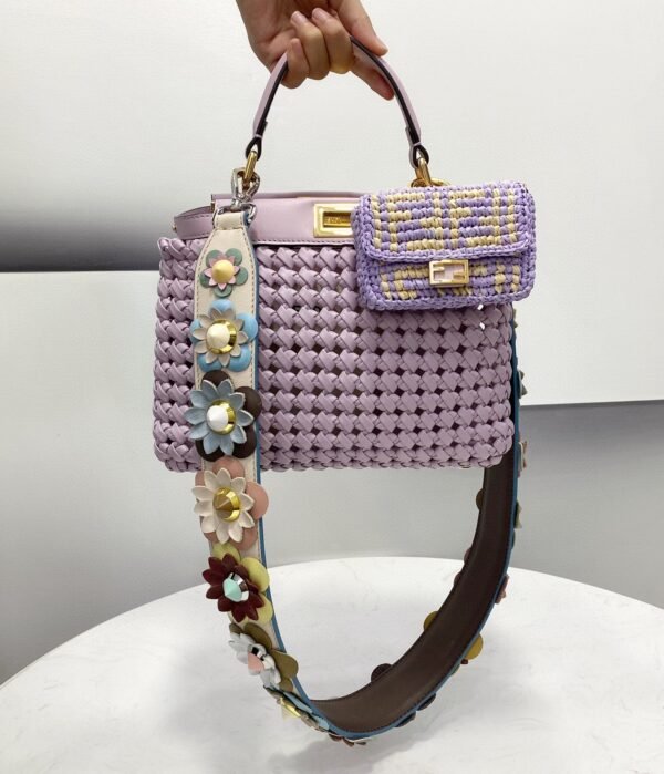 FI Peekaboo Mini Purple Braided Bag For Woman 18cm/7in