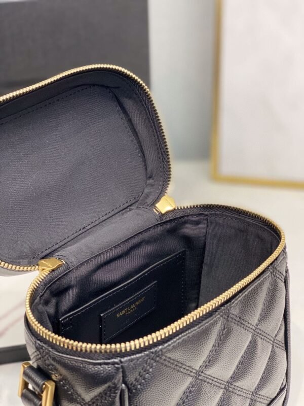 4731ecb3 YSSL Vanity Bag In Carr¨¦-Quilted Grain De Poudre Black For Women 6.4in/16.5cm YSL 649779DME271000