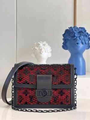 LV Limited Dauphine MM Bags By Nicolas Ghesqui¨¨re With Monogram Lace Black For Women 25cm LV