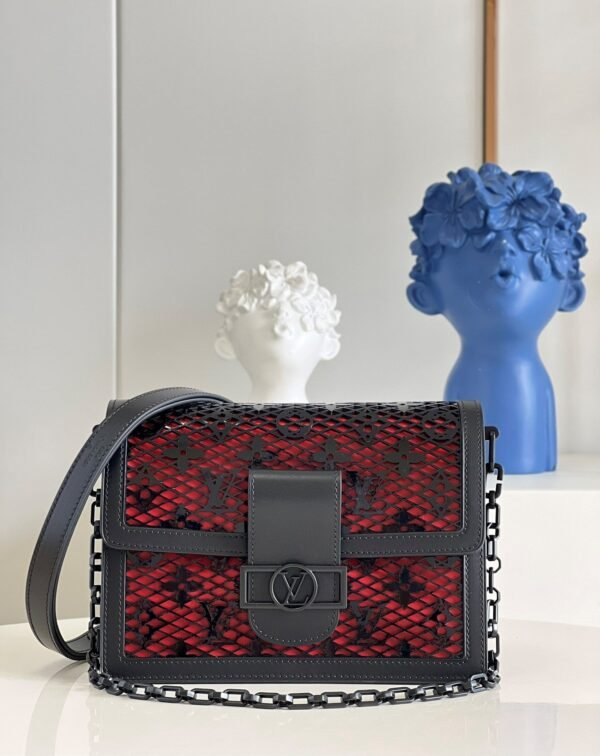 LV Limited Dauphine MM Bags By Nicolas Ghesqui¨¨re With Monogram Lace Black For Women 25cm LV