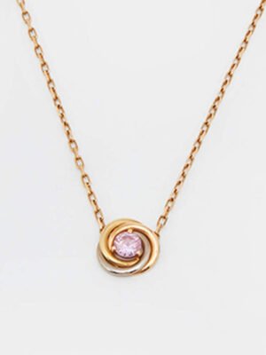18K Trinity Pink Sapphire Necklace