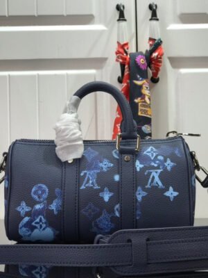 LV Keepall XS Monogram Watercolor Blue Canvas By Virgil Abloh For Men, Bags, Shoulder And Crossbody Bags 8.3in/21cm LV M57844