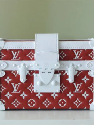 LV Petite Malle Monogram Embossed Puffy Terracotta Brown For Women,  Shoulder And Crossbody Bags 7.9in/20cm LV M20764