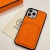 H Leather Card Holder iPhone Case