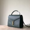 YSSL Cassandra Medium Top Handle Bag In Grain De Poudre Embossed Dark Green For Women 9.6in/25cm?