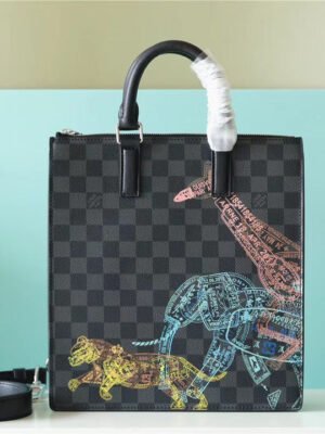 LV Sac Plat Cross Damier Graphite Canvas For Men, Bags, Shoulder And Crossbody Bags 11.2in/28.5cm LV N45276