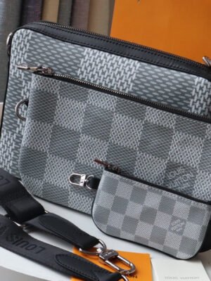 LV Trio Messenger Monogram Eclipse Monogram/ Eclipse Reverse For Men, Bags, Shoulder And Crossbody Bags 9.8in/25cm LV M69443