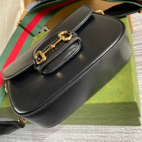 gg Horsebit 1955 Mini Bag Black For Women, Women’s Bags 8in/21cm gg 658574 18YSG 1060