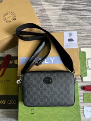 gg Shoulder Bag With Interlocking G Black gg Supreme Canvas For Women? 9.6in/24.5cm gg 703468 92THF 1000