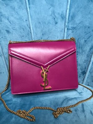 YSSL Cassandra Medium Chain Bag?Dark Pink For Women 8.7in/22cm YSL