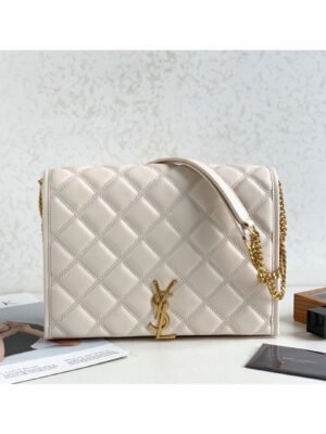 YSSL Becky Small Shoulder Bag White For Women 10.5in/27cm YSL