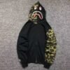 BAPE GREEN CAMO FULL ZIP HOODIE BLACK