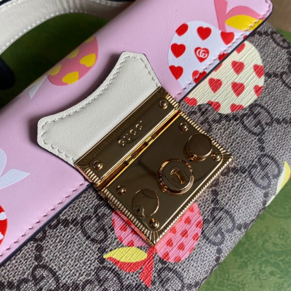 gg Padlock Strawberry Mini Bag Beige For Women, Women’s Bags 7in/18cm gg