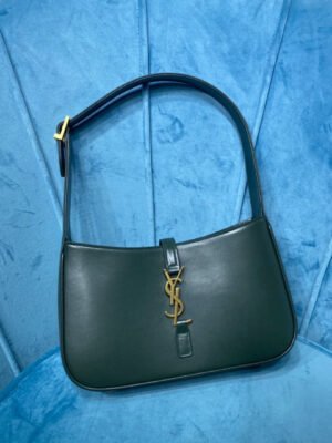 YSSL Le 5 ¨¤ 7 Hobo Bag In Smooth Dark Green For Women 9in/23cm YSL 6572282R20W3045