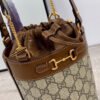 gg Horsebit 1955 Small Bucket Bag In gg Supreme Canvas Brown For Women 7.5in/19cm gg 637115 92TPG 8563