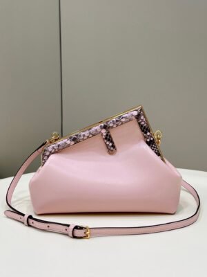FI First Small Pink and Pink python Bag For Woman 26cm/10in