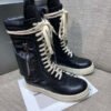 High-Top Leather Lace-Up Boots
