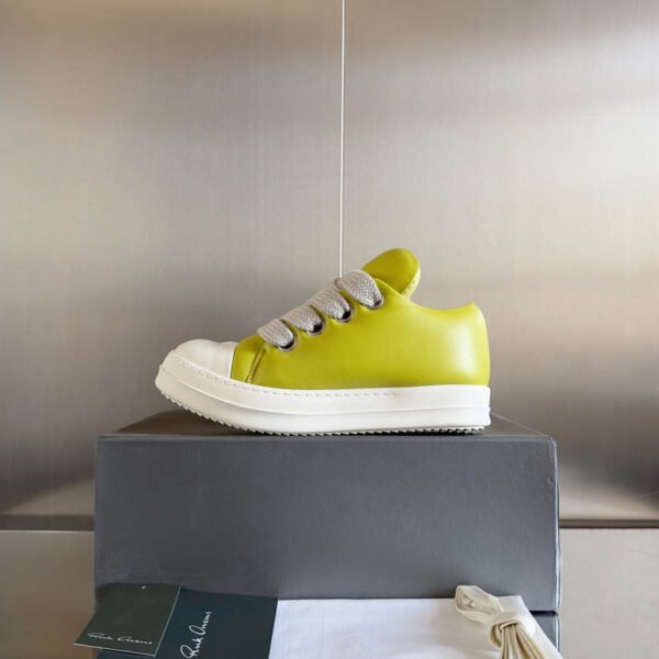 5._5_94a06797-f2b7-4475-b701-5fa4bb7b2ca1 Rick Owens Yellow Low-Top Sneakers