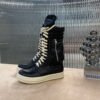 5._5_fc9c004b-b2f3-4640-b31e-37cc5d41d18c Rick Owens High-Top Leather Boots - Black and Cream