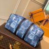 LV Keepall Bandouliere 50 Damier Salt Canvas Ocean Blue For Men, Bags, Travel Bags 19.7in/50cm LV N50059