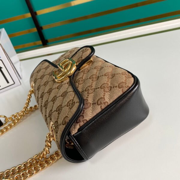 gg Marmont Matelass¨¦ Mini Bag Beige/Ebony Diagonal Matelass¨¦ Original gg Canvas For Women  8.5in/22cm 446744