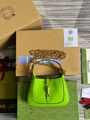 gg Jackie 1961 Lizard Mini Bag Yellow For Women, Women’s Bags 7.5in/19cm gg ?