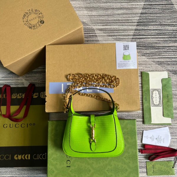 gg Jackie 1961 Lizard Mini Bag Yellow For Women, Women’s Bags 7.5in/19cm gg ?