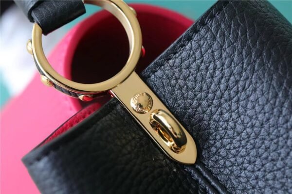 523d94af LV Capucines BB Taurillon Black/ Rose Berlingot For Women, Women’s Bags, Shoulder And Crossbody Bags 10.6in/27cm LV