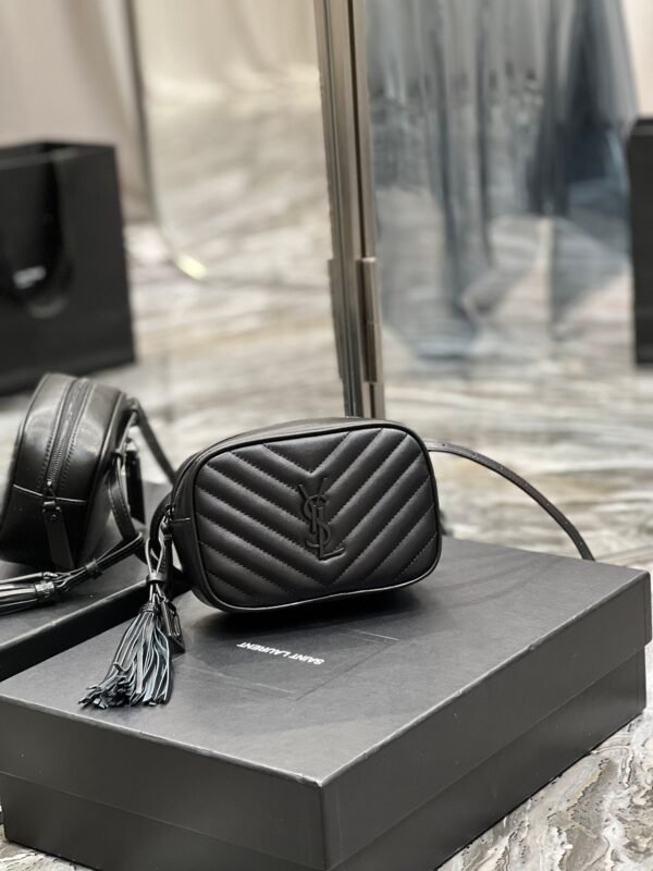YSSL Lou Belt Bag Black In Matelass¨¦ Black Metal Hardware For Women 6.1in/15cm YSL 534817DV7081000
