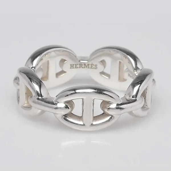 18K Chaine D'Ancre Enchainee H Ring