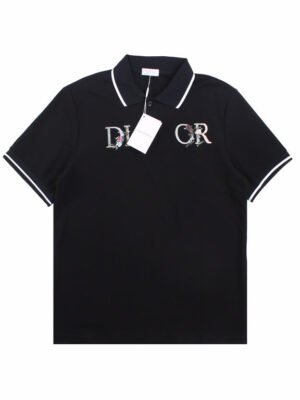 Dior Polo Shirt with Floral Logo Design