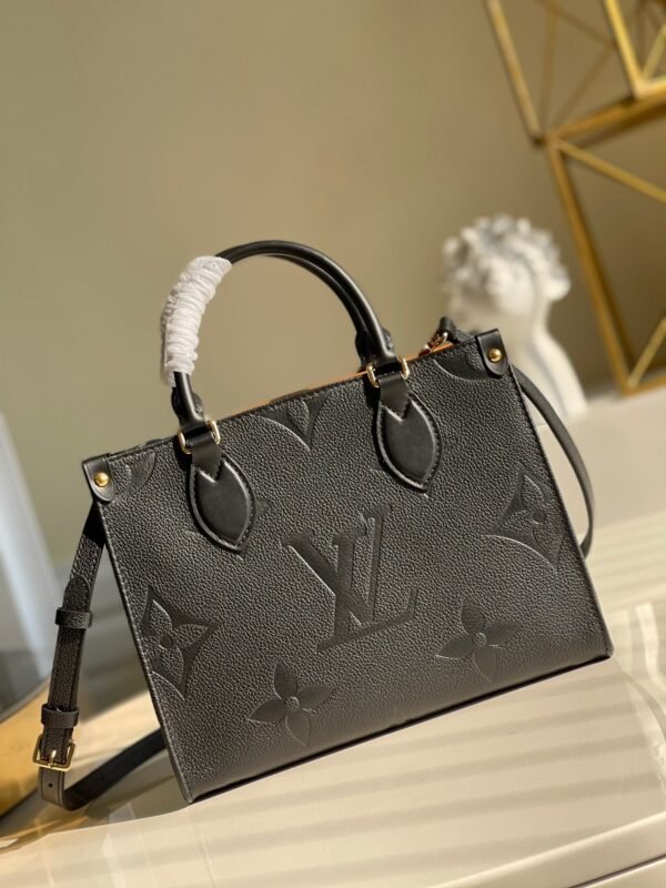 LV OnTheGo PM Tote Bag Monogram Empreinte Black For Women, Women¡¯s Handbags, Shoulder And Crossbody Bags 9.8in/25cm LV M45653