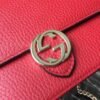 gg Interlocking gg Crossbody Handbag Grained Calfskin Spring/Summer Collection Red For Women 7.5in/19cm gg 510304
