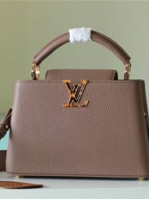 LV Capucines BB Taurillon Light Brown For Women,  Shoulder And Crossbody Bags 26cm/10.6in LV