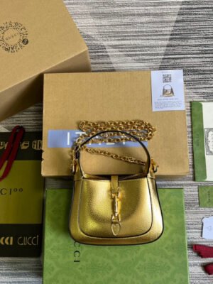 gg Jackie 1961 Lizard Mini Bag Gold For Women, Women’s Bags 7.5in/19cm gg ?